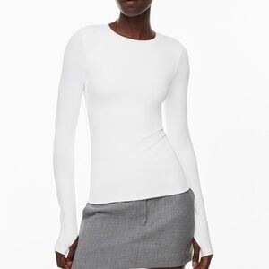 Aritzia Original Contour Thumbhole Longsleeve - White